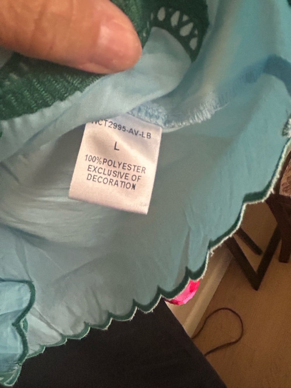 THML Aqua Embroidered Flutter Sleeve Top in ladies L - Picture 4 of 10